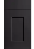 Bella Supermatt Black : Style : Cambridge. MDF Vinyl Wrapped Door/Drawer